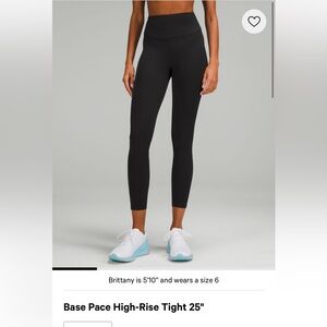 Lululemon Base Pace Black High-Rise Tight 25”
